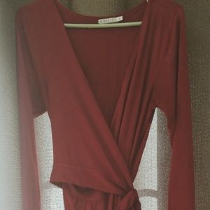 Red Mikarose Wrap Dress